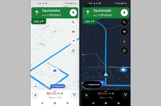 Mapy Google: Denní a noční režim