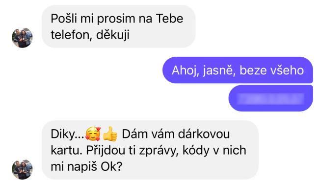 Podvodná zpráva na Messengeru