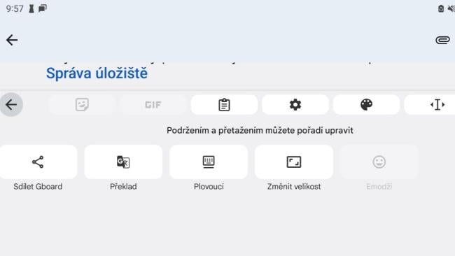 Nastavení klávesnice Gboard