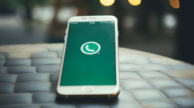 Smartphone s logem WhatsApp na displeji