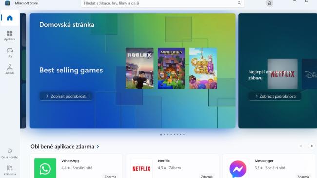 Desktopová verze obchodu Microsoft Store