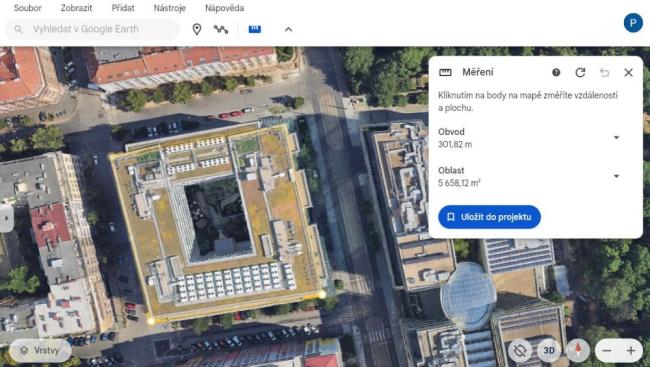 Google Earth měření