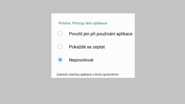 Odebrání oprávnění aplikaci v Androidu