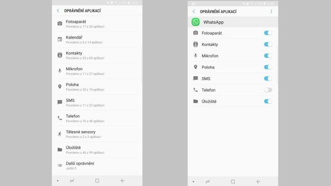 Přehled oprávnění aplikací v Androidu