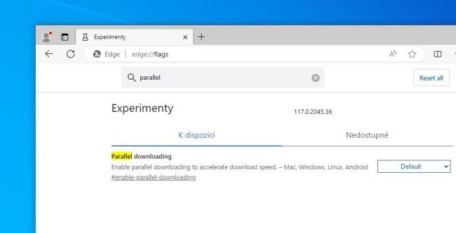 Nastavení paralelního stahování v Microsoft Edge