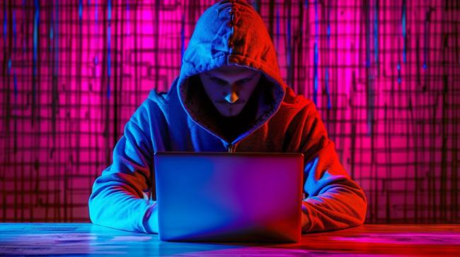 Hacker se snaží ovládnout laptop