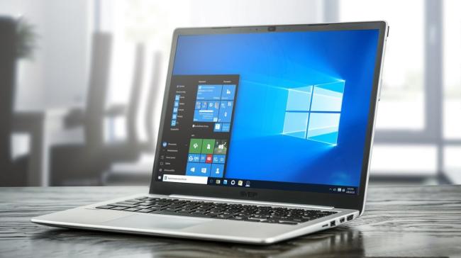 Plocha Windows 10 na displeji laptopu