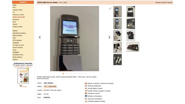 Nokia 8800 Sirocco na Bazoši