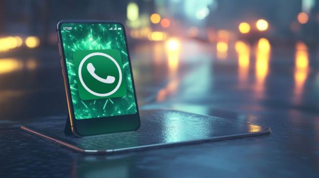 Logo WhatsApp na displeji mobilu