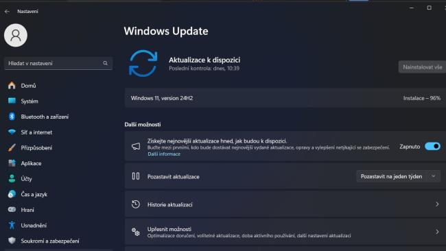 služba windows update ve windows 11