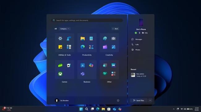 Nové rozvržení Nabídky Start ve Windows 11