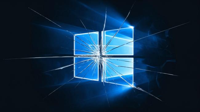 Logo Windows s efektem rozbitého skla