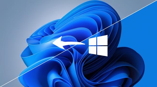 Logo Windows 10 přechází ve Windows 11