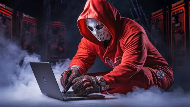 Hacker v hokejovém oblečení