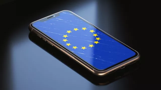 Apple iPhone s vlajkou Evropské unie