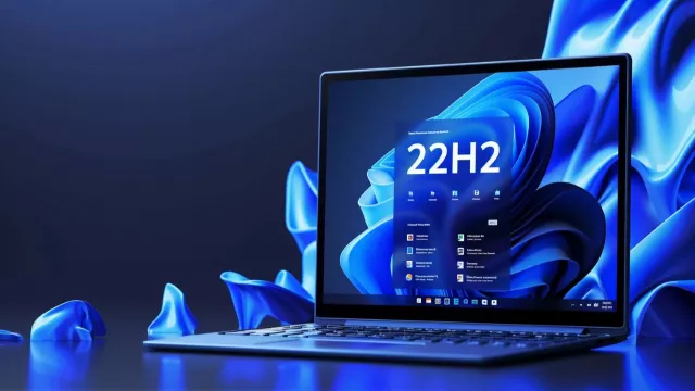 Laptop s Windows 11 a označením 22H2