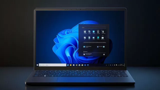 Windows 11 na displeji laptopu