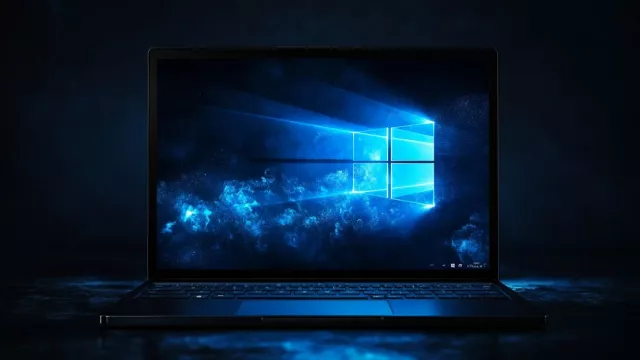 Laptop s Windows zahalený kouřem