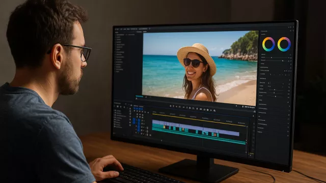 Uživatel stříhá video
